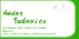 andor vukovics business card